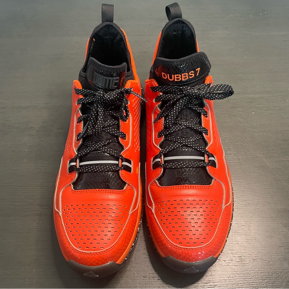 Adidas Damian Lillard Custom Orange Black Men's Basketball Shoe Size 12 - Picture 2 of 14